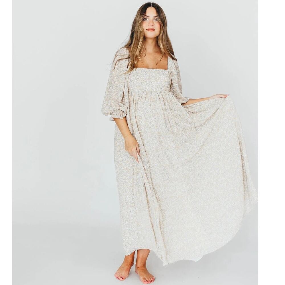 Elegant Cream Midi Dress